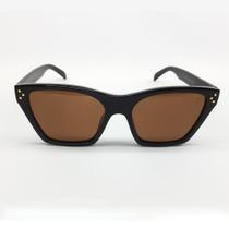 Óculos JHV Feminino Quadrado Preto e Marrom Moderno Proteção UV Contra o Sol 187