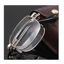 Óculos Leitura Dobrável Unissex + Estojo Compacto com Passante + Flanela de Limpeza: Cabe na Palma da Mão - LInxia