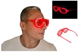 Óculos Luminoso Led Neon Vermelho Fantasia Carnaval Festa - Lynx Produções artistica