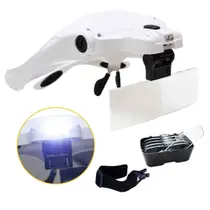 Óculos Lupa 5 Lentes Luz LED Cabeça Dentista Costura Reparos