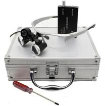 Óculos Lupa Cabeça 3,5x Led 3w Cirúrgico Dentista Estética