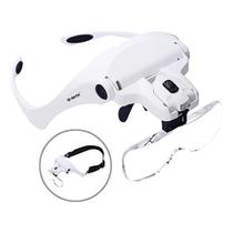 Óculos Lupa de Cabeça com 5 Lentes e LED Profissional