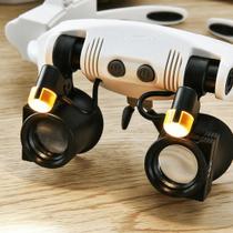 Óculos Lupa Iluminada Profissional 7 Pares de Lentes Ate 25x Zoom e Luz LED 2 Frio e Quente - 32225 Óculos Lupa Iluminada Profissional 7 Pares de Lentes Ate 25x Zoom e Luz LED 2 Frio e Quente - 32225