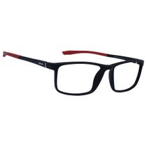 Óculos Masculino De Grau Armação Quadrado Esportiva Preto Vermelho Tremix