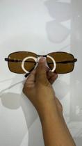 Óculos Masculino Marrom quadrado em Metal, lentes marrom.