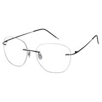 Óculos Masculino Sem Aro Redondo Titanium Preto Izaker 686