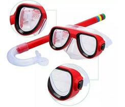 Óculos Mergulho Snorkel Infantil Juvenil Silicone Natação - DM Variedades