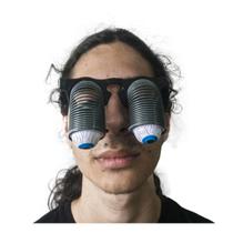 Óculos Mola Maluca Cinza Plástico com Olhos