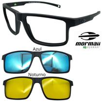 Oculos Mormaii 6127 Swap 5 A14 Com 2 Clipons Azul e Noturno Oculos Mormaii 6127 Swap 5 A14 Com 2 Clipons Azul e Noturno