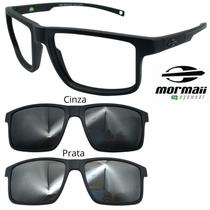 Oculos Mormaii 6127 Swap 5 A14 Com 2 Clipons Cinza e Prata Oculos Mormaii 6127 Swap 5 A14 Com 2 Clipons Cinza e Prata