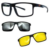 Oculos Mormaii 6127 Swap 5 APJ Com 2 Clipons Prata e Noturno