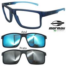 Oculos Mormaii 6127 Swap 5 KC6 Com 2 Clipons Azul e Prata