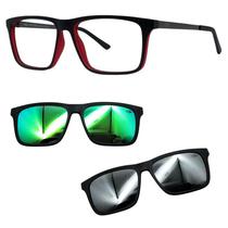 Oculos Mormaii 6132 Swap 6 AA9 Com 2 Clipons Verde e Prata