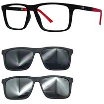 Oculos Mormaii Swap 4 6112 A82 com 2 Clip On Cinza e Prata