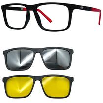 Oculos Mormaii Swap 4 6112 A82 com 2 Clip On Prata e Noturno