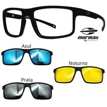 Oculos Mormaii Swap 5 6127 A14 Preto Fosco Com 3 Clipons