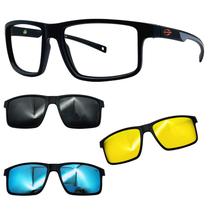 Oculos Mormaii Swap 5 6127 APJ Preto Fosco Com 3 Clipons