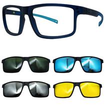 Oculos Mormaii Swap 5 6127 Azul Fosco com 4 Clipons GAPN