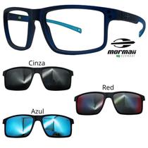 Oculos Mormaii Swap 5 6127 KC6 Azul Fosco Com 3 Clipons