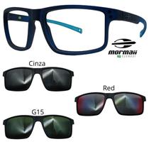 Oculos Mormaii Swap 5 6127 KC6 Azul Fosco Com 3 Clipons