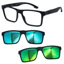 Oculos Mormaii Swap NG 2 6153 A14 com 2 Clipon Azul e Verde Oculos Mormaii Swap NG 2 6153 A14 com 2 Clipon Azul e Verde