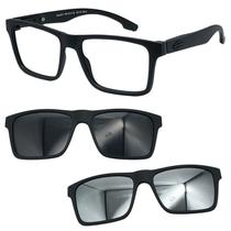 Oculos Mormaii Swap NG 2 6153 A14 com 2 Clipon Cinza e Prata Oculos Mormaii Swap NG 2 6153 A14 com 2 Clipon Cinza e Prata