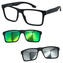 Oculos Mormaii Swap NG 2 6153 AFE com 2 Clipon Verde e Prata