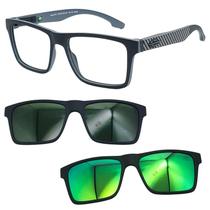 Oculos Mormaii Swap NG 2 6153 AGA com 2 Clipon G15 e Verde