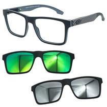 Oculos Mormaii Swap NG 2 6153 AGA com 2 Clipon Verde e Prata