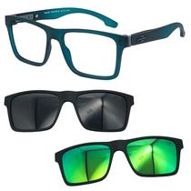 Oculos Mormaii Swap NG 2 6153 K04 com 2 Clipon Cinza e Verde