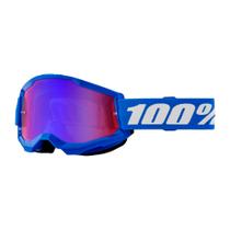 Óculos Motocross 100% Strata 2 Azul com Lente Espelhada