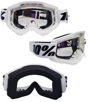 Óculos Motocross 100% Strata 2 Lente Anti Embaçante Trilha Branco Original