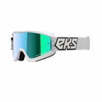 Óculos Motocross EKS Brand GOX Flat Out Mirror Lente Espelhada Azul Metálico Cor Branco/Preto