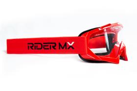 Óculos Motocross Force Vermelho Lente Transparente Enduro - RiderMX