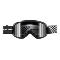 Oculos Motocross Mattos Preto Lente Espelhada Cross Trilha - MATTOS RACING