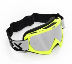 Oculos Motocross Mattos Racing Combat Amarelo Fluo Espelhado