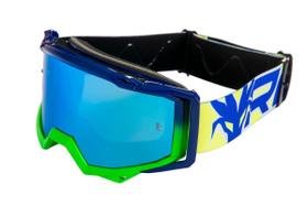 Óculos Motocross Red Dragon Storm Espelhado 3 Espumas Azul/Verde