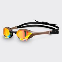 Óculos Natação Arena Cobra Ultra Swipe Mirror Marrom Amarelo protetor ocular esportes piscinas