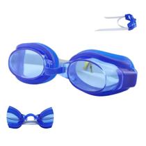 Oculos Natacao Infantil Ajustavel Acessorio Praia Piscina Azul Bel