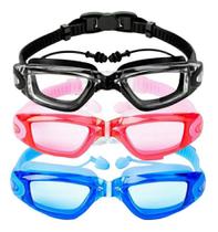 Óculos Natação Piscina Adulto Não Embaça Protetor Ouvido