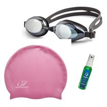 Óculos Natação + Touca E Antifog, Kit Treino E Profissional