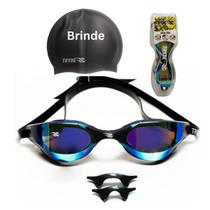 Óculos Natação treino competição Aqua Pro Espelhado E Touca Preta Tryde piscina mar Óculos Natação treino competição Aqua Pro Espelhado E Touca Preta Tryde piscina mar