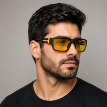 Óculos Noturno Night Vision Dirigir A Noite Polarizado Preto Preto Amarelo