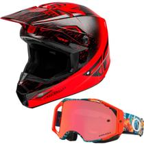 Óculos Oakley Airbrake TLD Cosmic Jungle + Capacete Fly Kinetic K120