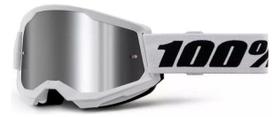 Óculos Off Road 100% Strata 2 Espelhado Motocross Branco