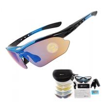 Óculos para ciclismo Rockbros kit com cinco lentes uma polarizada e 4 proteção UVa