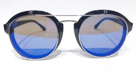 Óculos para Grau Preto Brilho com lentes solar Sobressalentes Azul Espelhada UV