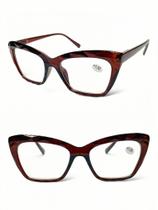 Óculos Para Leitura Com Grau Quadrado Gatinha 3D +1.75 até +4,00 Modelo Novo 8088
