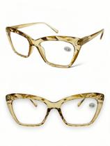 Óculos Para Leitura Com Grau Quadrado Gatinha 3D +1.75 até +4,00 Modelo Novo 8088 - BLUMMAR