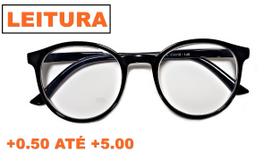 Óculos Para Leitura Redondo Retro Vintage Acetato Com Grau Perto Unissex